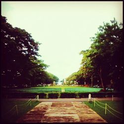 Empty park path in park