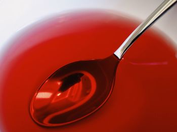 Close-up of red wine in glass