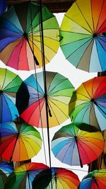 Low angle view of colorful umbrellas