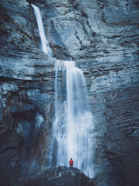 Scenic view of waterfall
