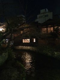 Reflection of built structures in water