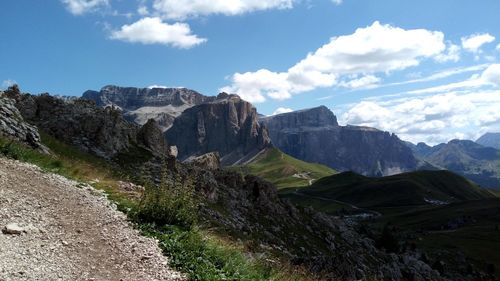 Scenic view of mountains against sky