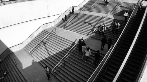 Low angle view of escalator