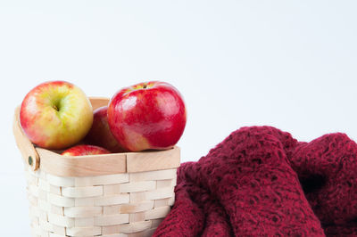 Close-up of apples in basket
