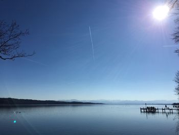 Scenic view of vapor trails in sky