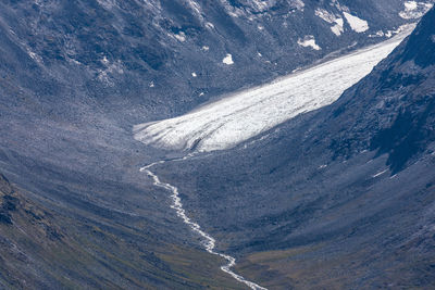 Aerial view of snowcapped mountain