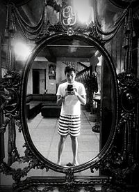 Close-up of woman standing in pond