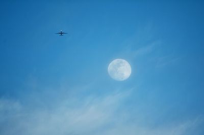 Low angle view of airplane in sky