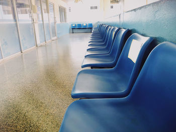 Empty seats in subway