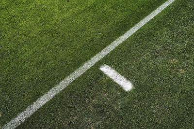 Markings on a soccer field