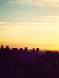 Buildings at sunset