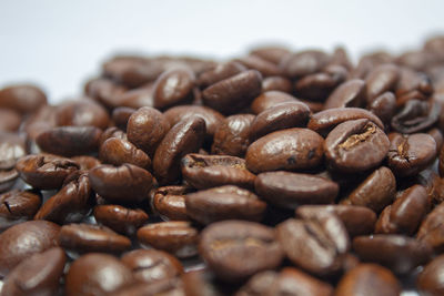 Close-up of roasted coffee beans