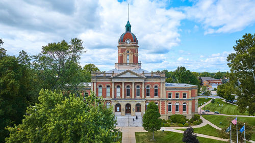 Low angle view of historic building against sky