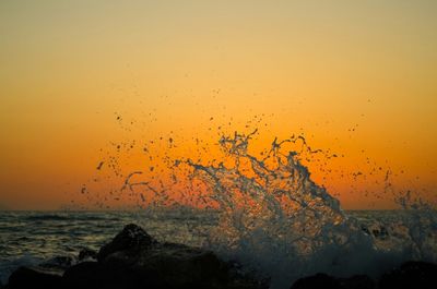 Scenic view of sea at sunset