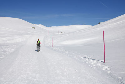 Winter and snowy scene in the alps at alpe d'huez in france