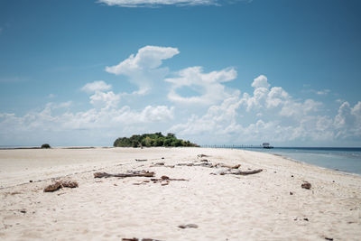 Summer beach background. sand and sea and sky.