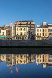 Reflection of buildings in water