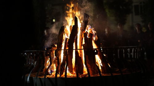 Bonfire against sky at night