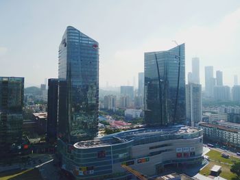 View of skyscrapers in city