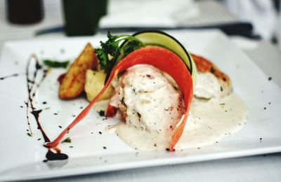 Close-up of food in plate