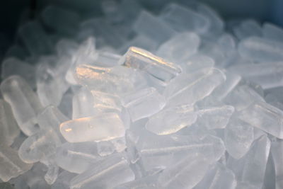 High angle view of ice cubes