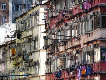 Low angle view of buildings in city