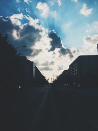 Road with buildings in background