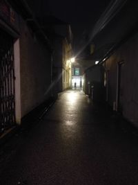 Illuminated corridor of building