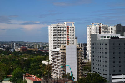 Buildings in city against sky