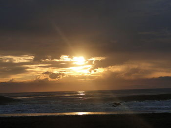 Scenic view of sea at sunset