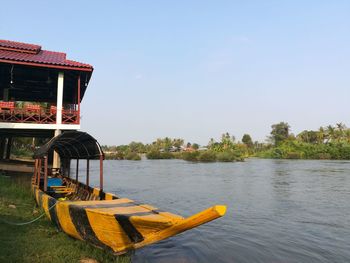 Scenic view of lake against clear sky