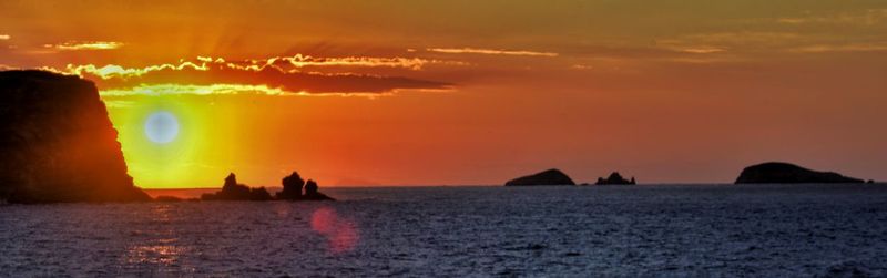 Scenic view of sea at sunset