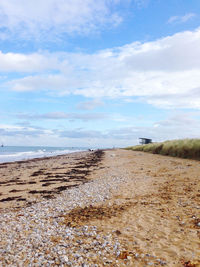 Scenic view of beach against sky