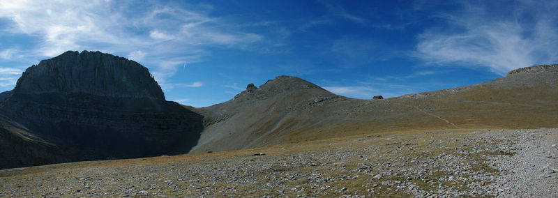 Scenic view of mountains against sky