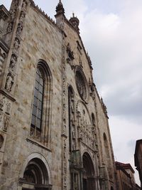 Low angle view of old building against sky