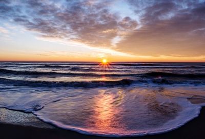 Scenic view of sea during sunset