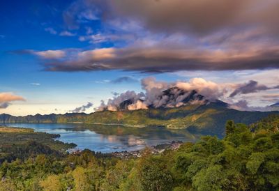 Scenic view of landscape against sky during sunset