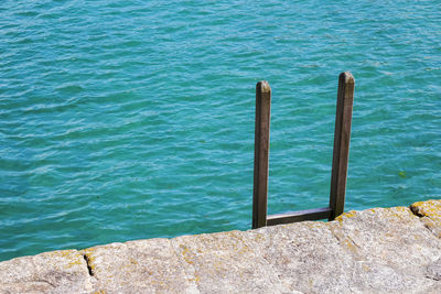 Scenic view of sea against blue sky