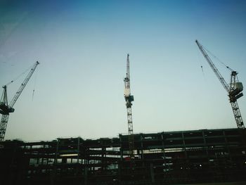 Construction site against clear sky