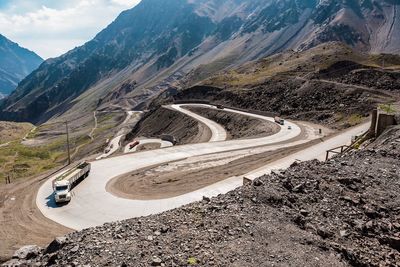 Aerial view of mountain road