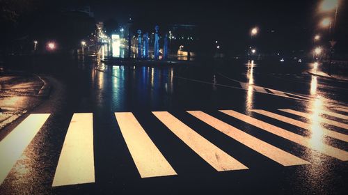 View of illuminated city at night