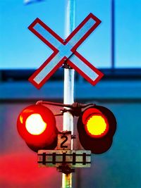 Close-up of road sign