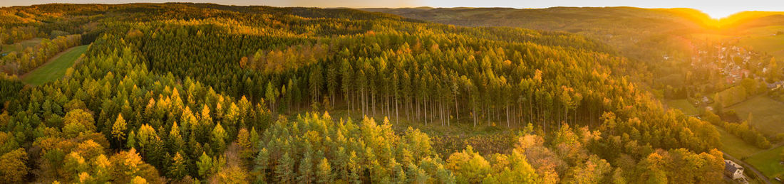 Scenic view of land during sunset