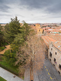 High angle view of townscape against sky