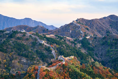 Scenic view of mountain range against sky