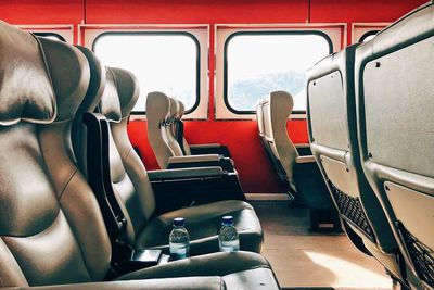 Empty seats in train