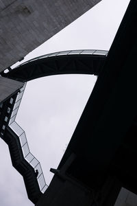 Low angle view of modern building against clear sky