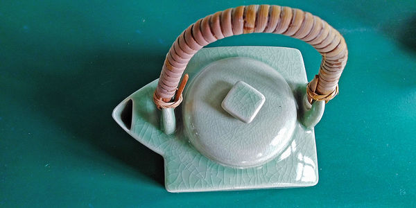 High angle view of bread in container on table