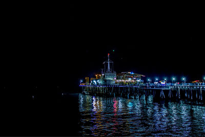 View of illuminated city at night