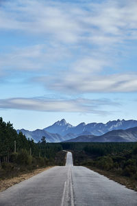 Surface level of road along landscape